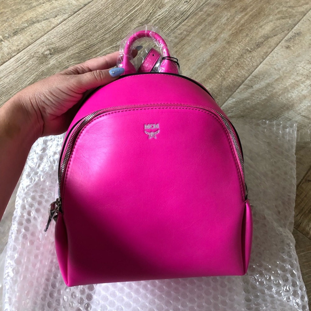 NWT MCM Studded Backpack Hot Pink